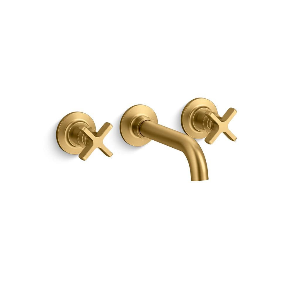 KOHLER Castia By Studio McGee Wall-Mount Bathroom Sink Faucet Trim 1.2 GPM in Vibrant Brushed Moderne Brass