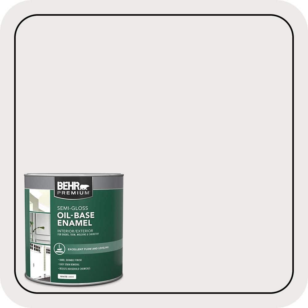 BEHR 1 qt. White Oil-Base Semi-Gloss Enamel Interior/Exterior Paint (1)