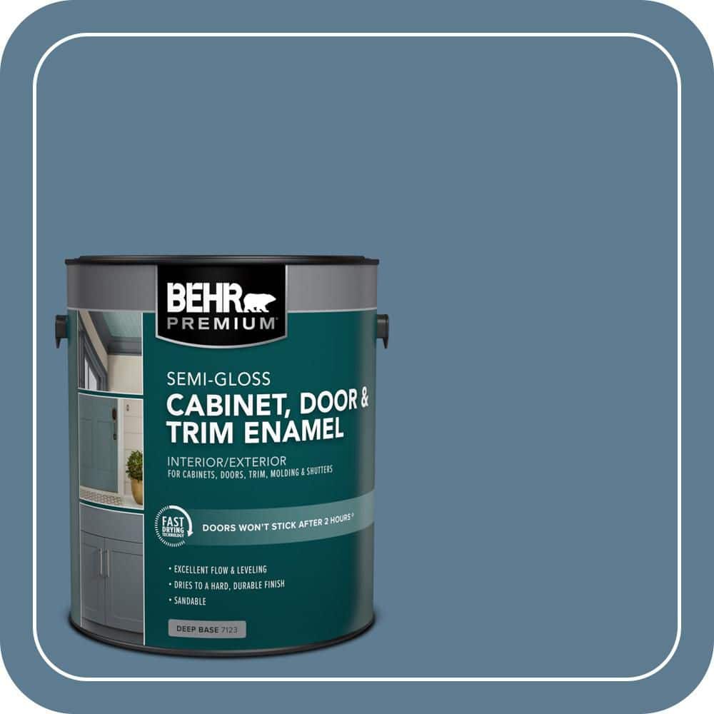 BEHR PREMIUM 1 gal. #MS-78 Bleached Denim Semi-Gloss Enamel Interior/Exterior Cabinet, Door & Trim Paint
