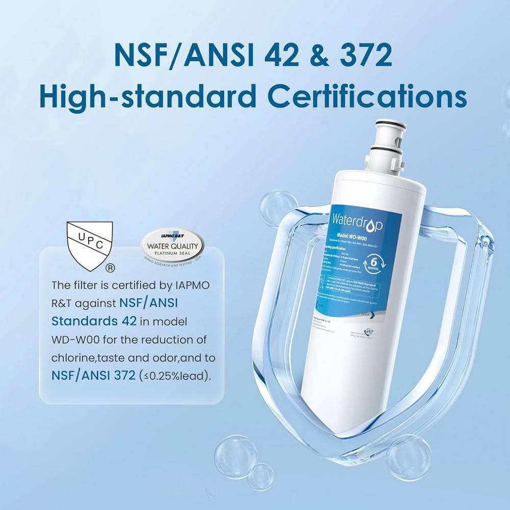 Waterdrop 3US-MAX-F01Under Sink Water Filter, Replacement for Filtrete Advanced 3US-PF01, Manitowoc K-00337,NSF/ANSI 42 Certified, (3)
