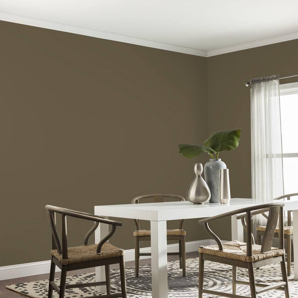 Glidden Diamond 1 gal. PPG1102-7 Pine Cone Satin Interior Paint with Primer (4)