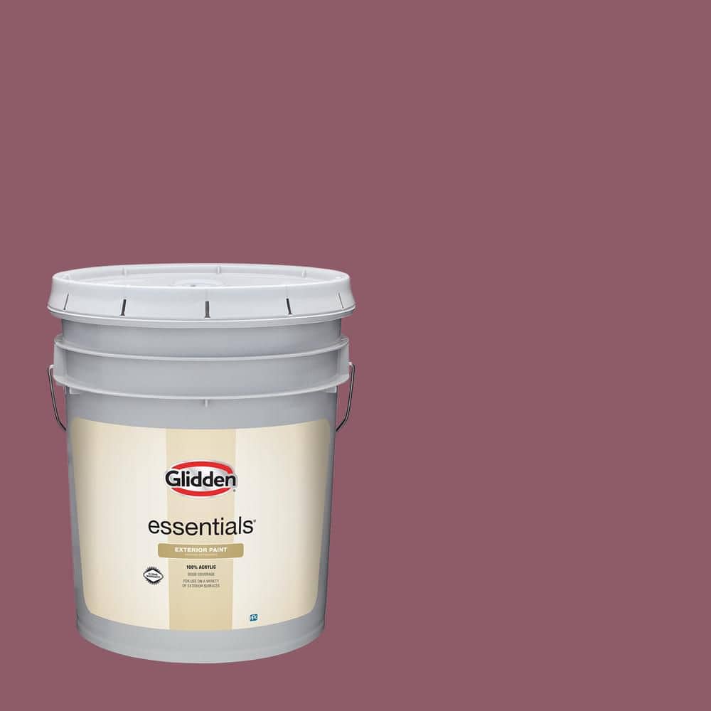 Glidden Essentials 5 gal. PPG1049-6 Cabernet Semi-Gloss Exterior Paint