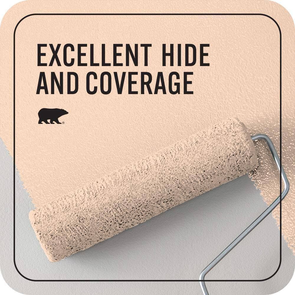 BEHR PREMIUM PLUS 1 qt. #250A-3 Whispering Peach Flat EcoMix Plant-Based Interior Paint & Primer (2)