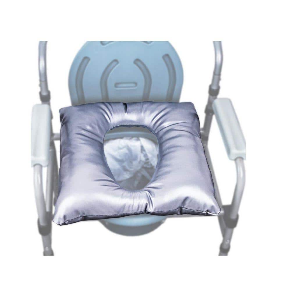 Lynzavix 8.58 in. x 16.1 in. Universal Fit Bedside Commode Toilet Seat Cushion for Elderly in Leather (1)