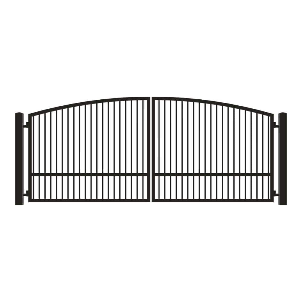 Unbranded Driveway Gate — Swing, Center, Arch, Single, Black — 178"W x 72"H