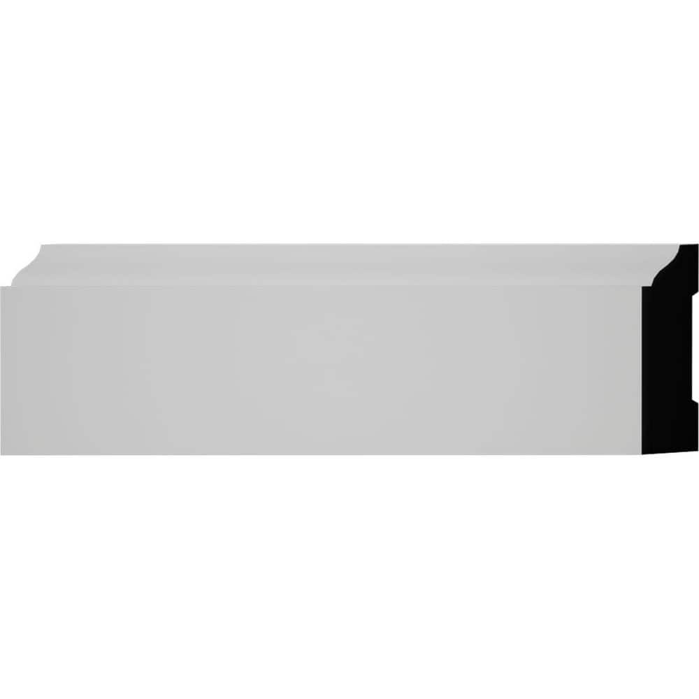 Royal Mouldings Colonial 7527 9/16 in. D x 3 1/4 in. W x 96 in. L Primed PVC Baseboard Moulding (4)