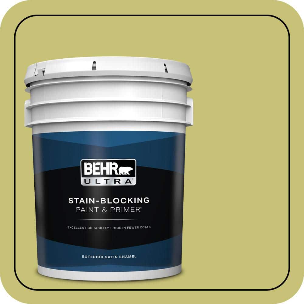 BEHR ULTRA 5 gal. #PPU9-07 Fresh Sprout Satin Enamel Exterior Paint & Primer