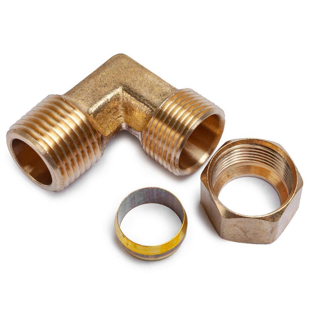 LTWFITTING 1/2 in. O.D. 1/2 in. MIP Brass Compression 90-Degree Elbow Fitting (2)