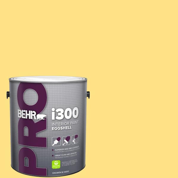 BEHR PRO 1 gal. #380B-4 Daffodil Yellow Eggshell Interior Paint (2)