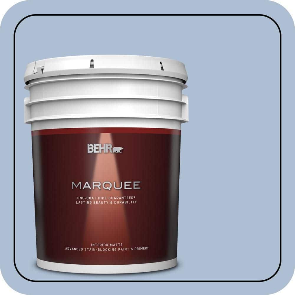 BEHR MARQUEE 5 gal. #580E-3 Sweet Blue Matte Interior Paint & Primer