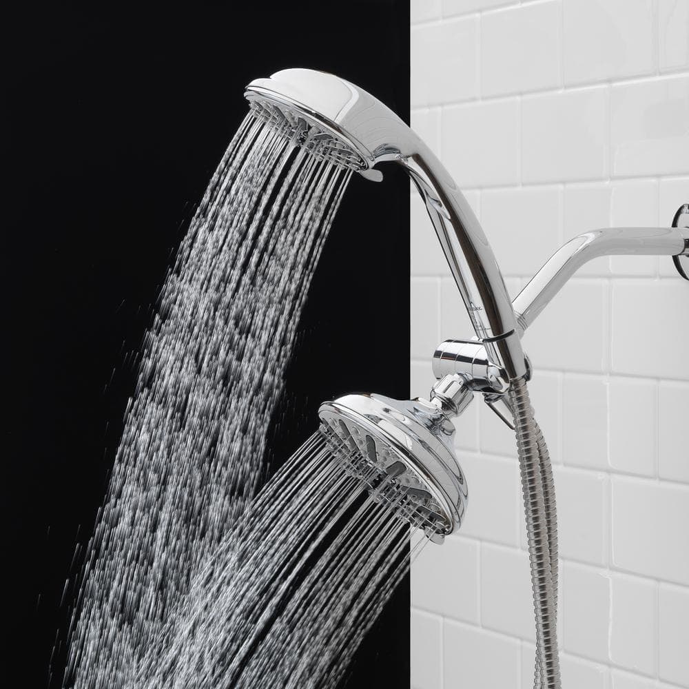 Glacier Bay 6-Spray 5 in. Dual Wall Mount Fixed and Handheld Shower Head 1.8 GPM in Chrome (3)