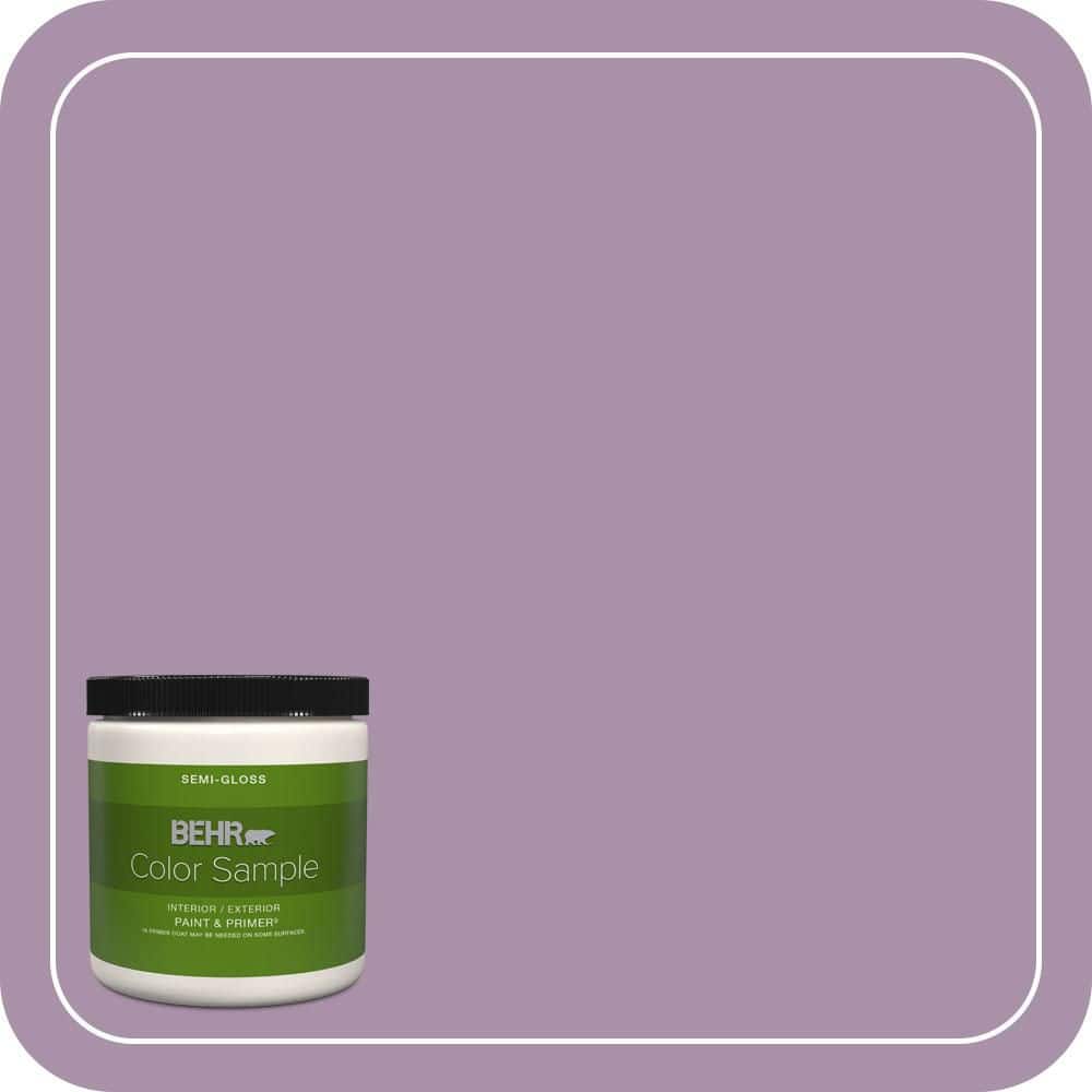 BEHR PREMIUM PLUS 8 oz. #670D-5 Garden Flower Semi-Gloss Interior/Exterior Paint & Primer Color Sample