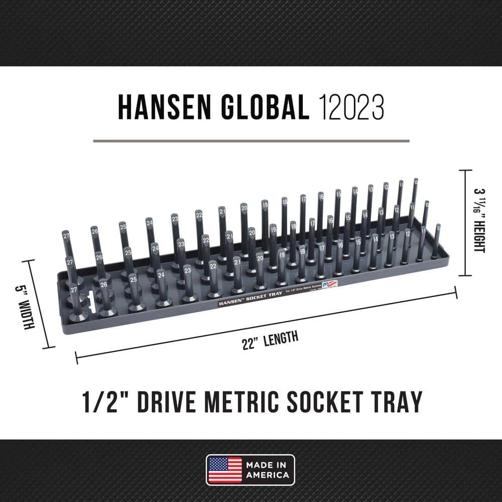 Hansen Metric Regular Semi-Deep Deep Socket Holder in Grey 1/2 in. Drive (2)