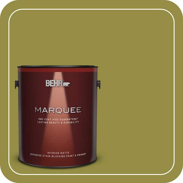 BEHR MARQUEE 1 gal. #PPU9-03 Retro Avocado Matte Interior Paint & Primer (2)