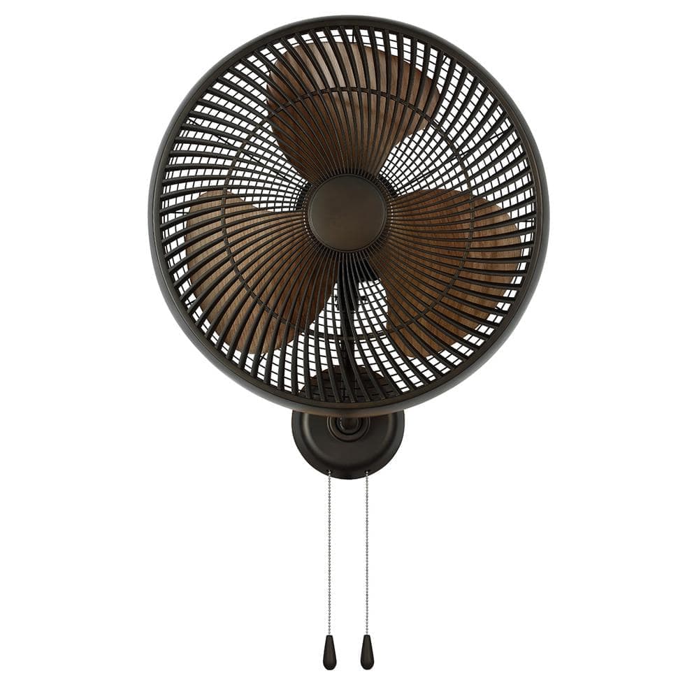 Hampton Bay Henton 18 in. 3 Speed Oscillating High Velocity Flat Bronze Indoor/Outdoor Wall Mount Fan (3)