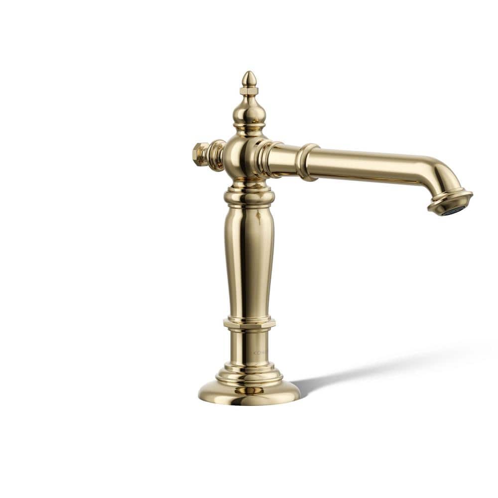 KOHLER Artifacts With Column Design Widespread Bathroom Sink Spout, Vibrant French Gold (1)