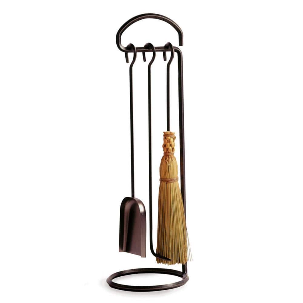 Enclume Handcrafted 3-Piece Fireplace Tool Set Hammered Steel (2)