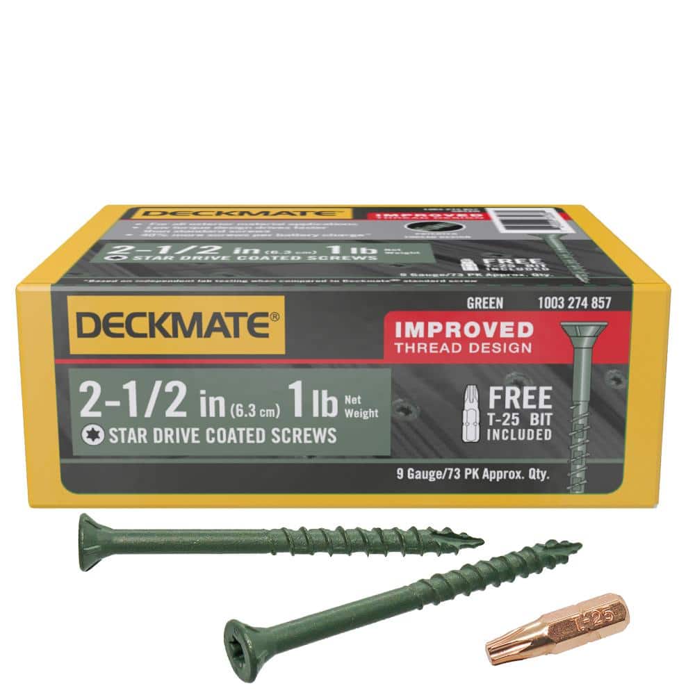 DECKMATE #9 . Exterior Self-Starting Torx Flat-Head Wood Deck Screws ( /73-Piece)