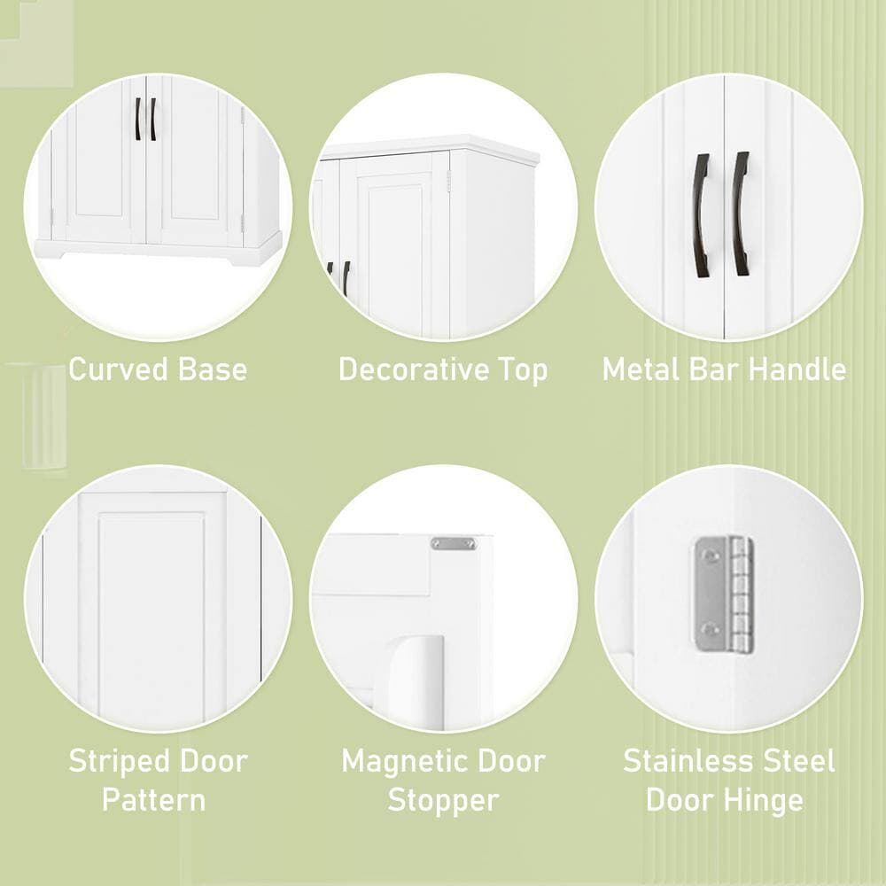 Tahanbath 30.00 in. W 15.70 in. D 72.20 in. H Bathroom Storage Linen Cabinet with Doors, Drawer and Adjustable Shelf (2)