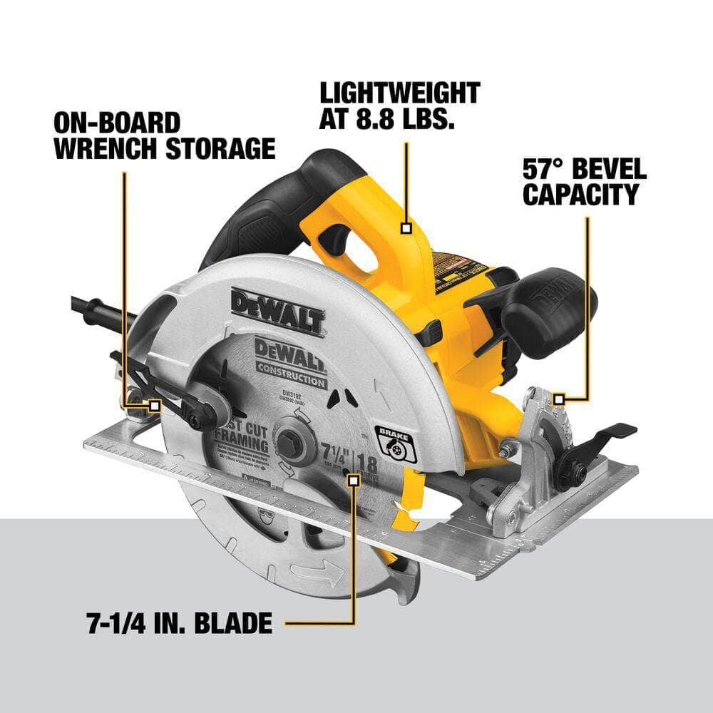 DEWALT 15 Amp 7-1/4 in. Lightweight Circular Saw with Electric Brake (2)