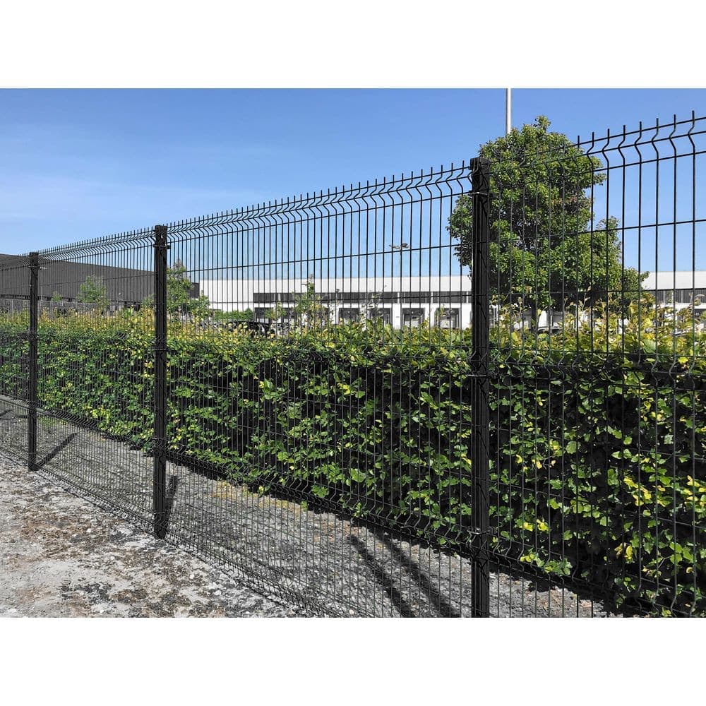 TARTER 5' 8" ft. x 8 ft. Flat Top Metal Spaced Bar V-Fence Residential Welded Steel Fence Panel (3)