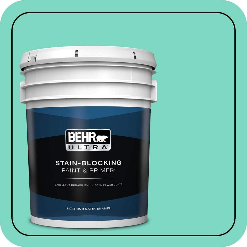 BEHR ULTRA 5 gal. #480A-3 Mint Majesty Satin Enamel Exterior Paint & Primer