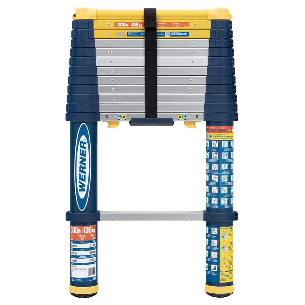 Werner 12.5 ft. Aluminum Telescoping Extension Ladder with 300 lb. Load Capacity Type IA Duty Rating