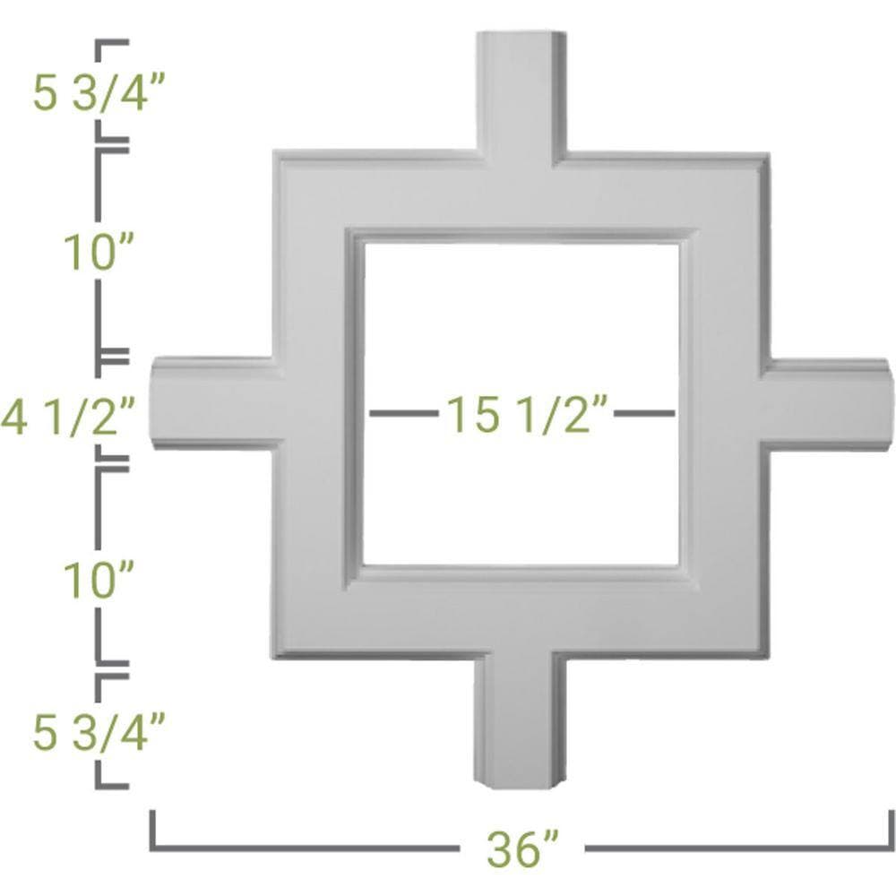 Ekena Millwork 36 in. Inner Square Intersection for 5 in. Traditional Coffered Ceiling System (2)