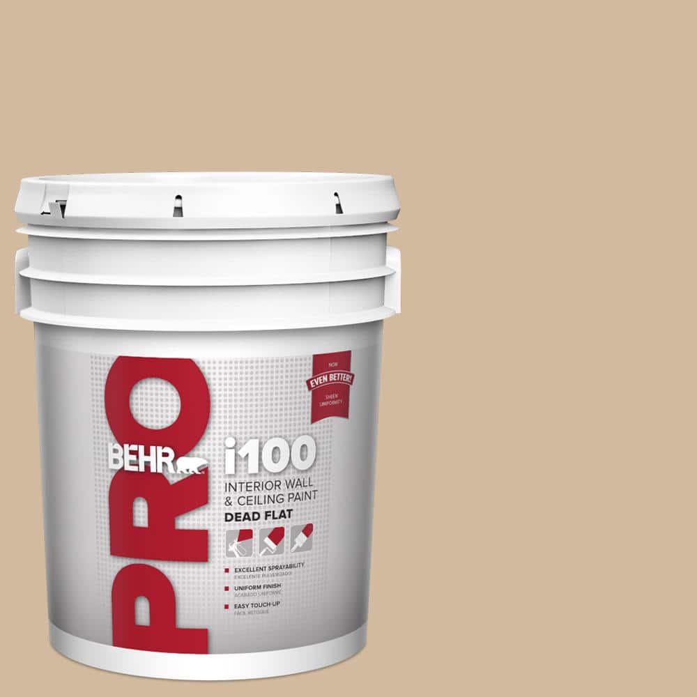 BEHR PRO 5 gal. #S280-3 Practical Tan Dead Flat Interior Paint