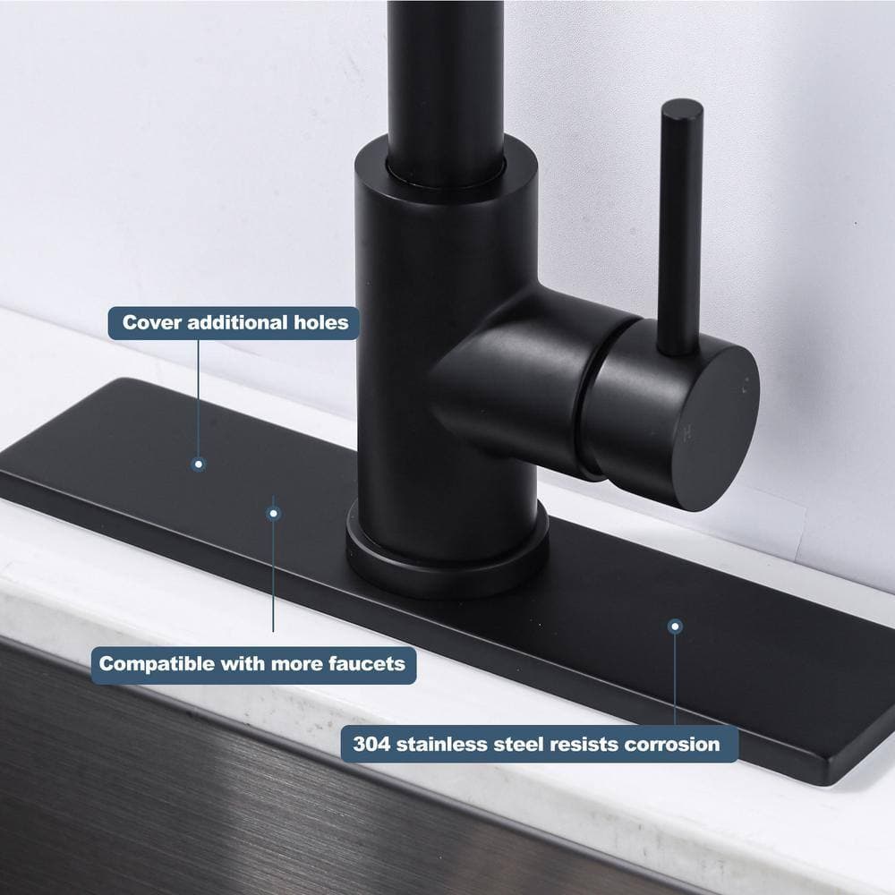 ALEASHA 10 in. Stainless Steel Sink Hole Cover Rectangle Deck Plate Kitchen Faucet Escutcheon (3)