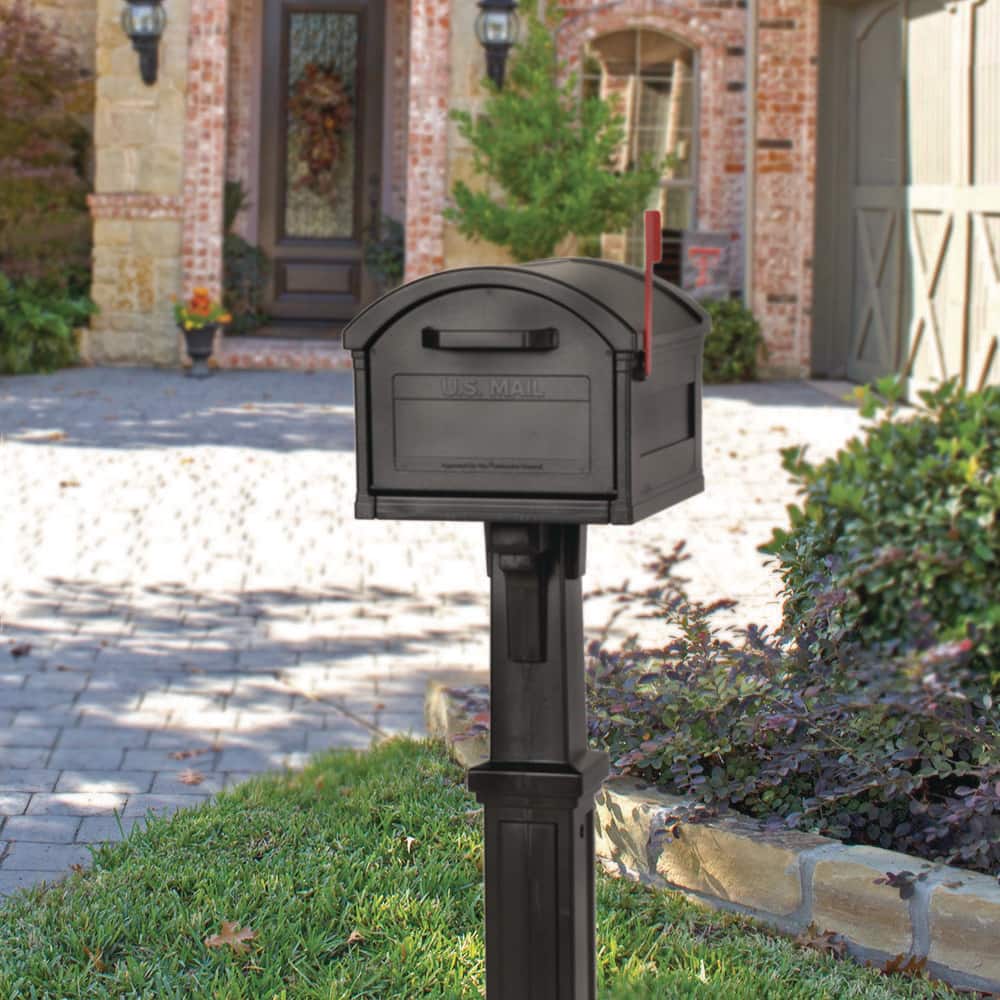 Architectural Mailboxes Grand Haven Plastic, Top Mount, Mailbox Post, Black (2)