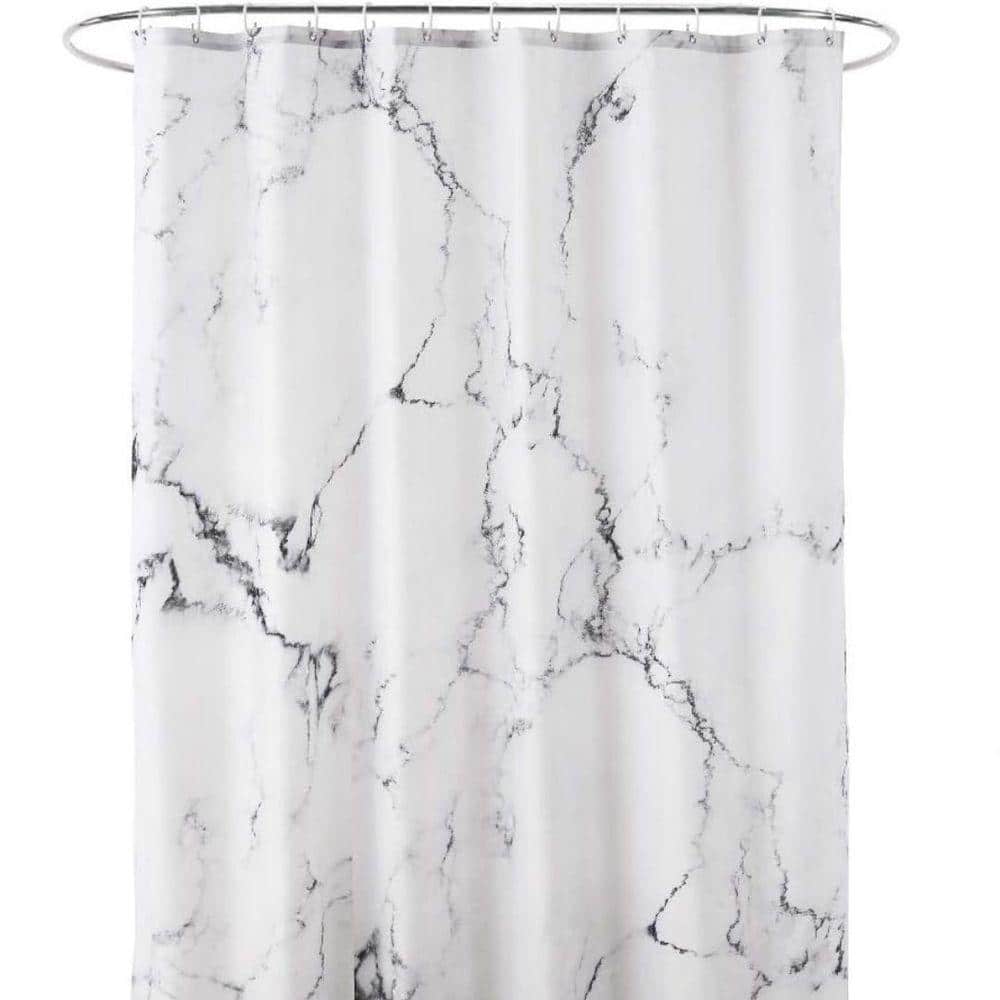JFVKAF Marble Bathroom Shower Curtain Gray White Polyester with Hooks 3D Print Waterproof 72 x 72 in.es Reinforced Grommets