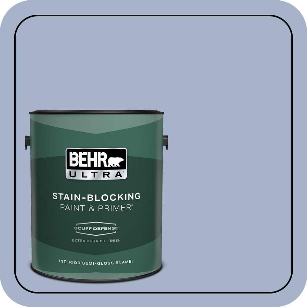 BEHR ULTRA 1 gal. #PPU15-14 Ballroom Blue Extra Durable Semi-Gloss Enamel Interior Paint & Primer