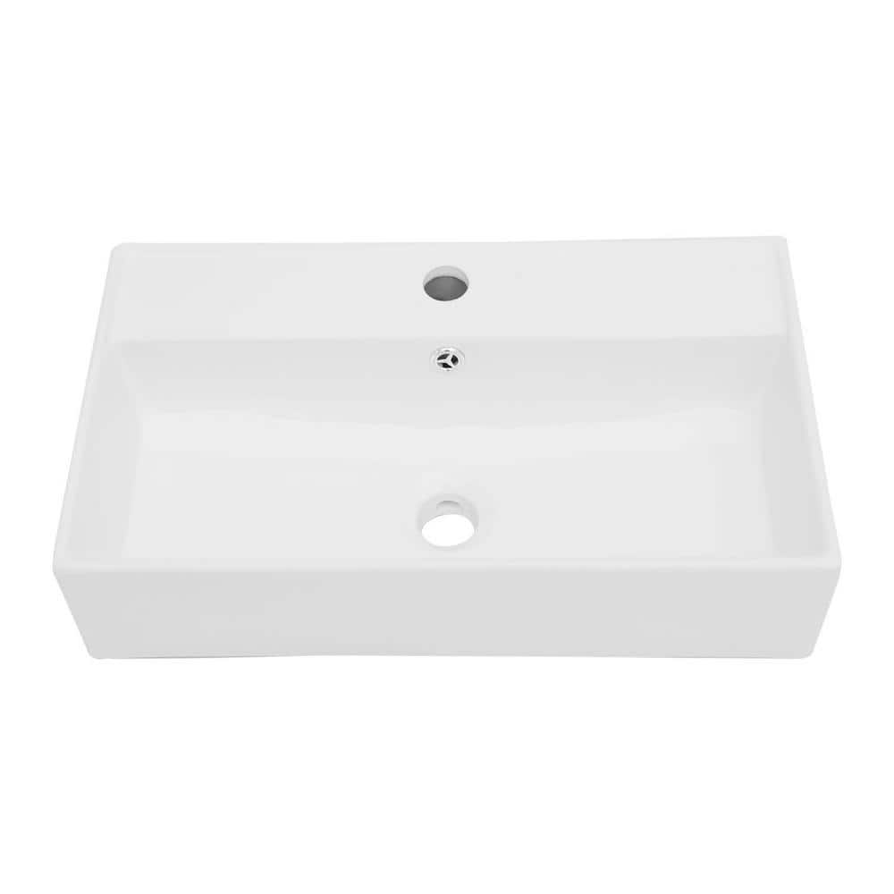 Miscool Anky 5 in. H Wall Mounted Bathroom Sink in White Ceramic (3)
