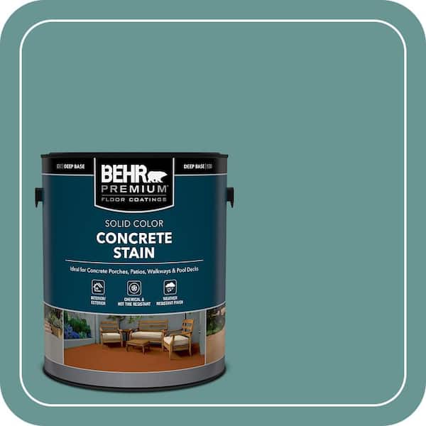 BEHR PREMIUM 1 gal. #PFC-48 Aqua Marble Solid Color Flat Interior/Exterior Concrete Stain (2)