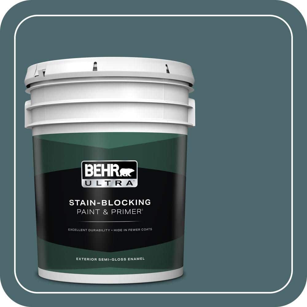 BEHR ULTRA 5 gal. #510F-6 Solitude Semi-Gloss Enamel Exterior Paint & Primer