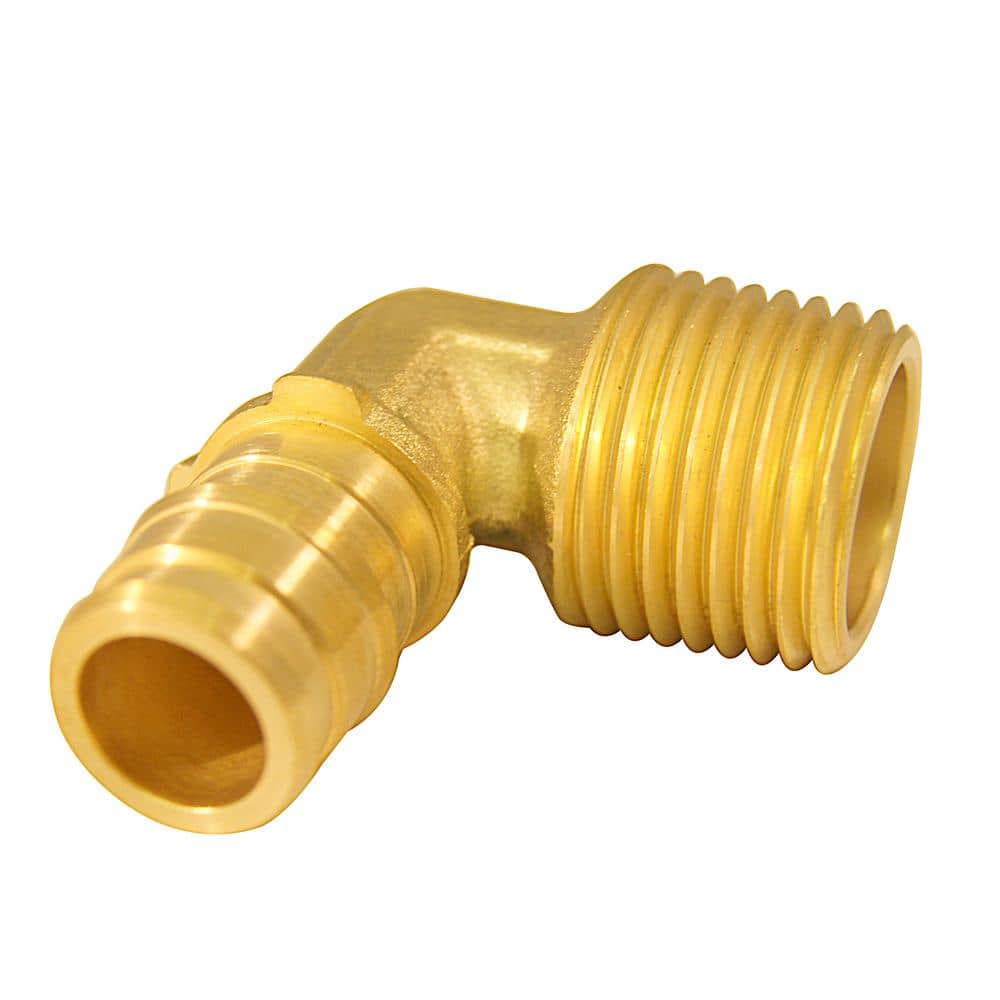 Apollo 1/2 in. x 1/2 in. MNPT PEX-A Barb Brass 90-Degree Male Elbow Fitting (4)