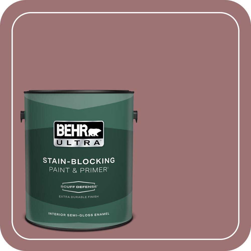 BEHR ULTRA 1 gal. #QE-05 Regal Rose Extra Durable Semi-Gloss Enamel Interior Paint & Primer