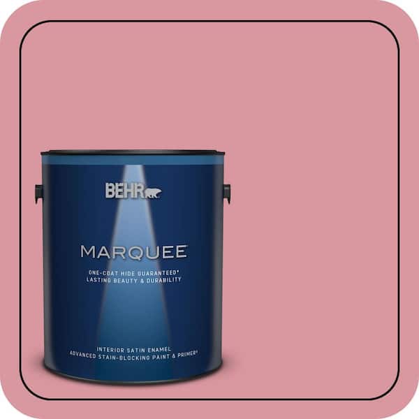 BEHR PREMIUM PLUS 1 gal. #M150-4 Glow Pink Semi-Gloss Enamel Low Odor Interior Paint & Primer (3)