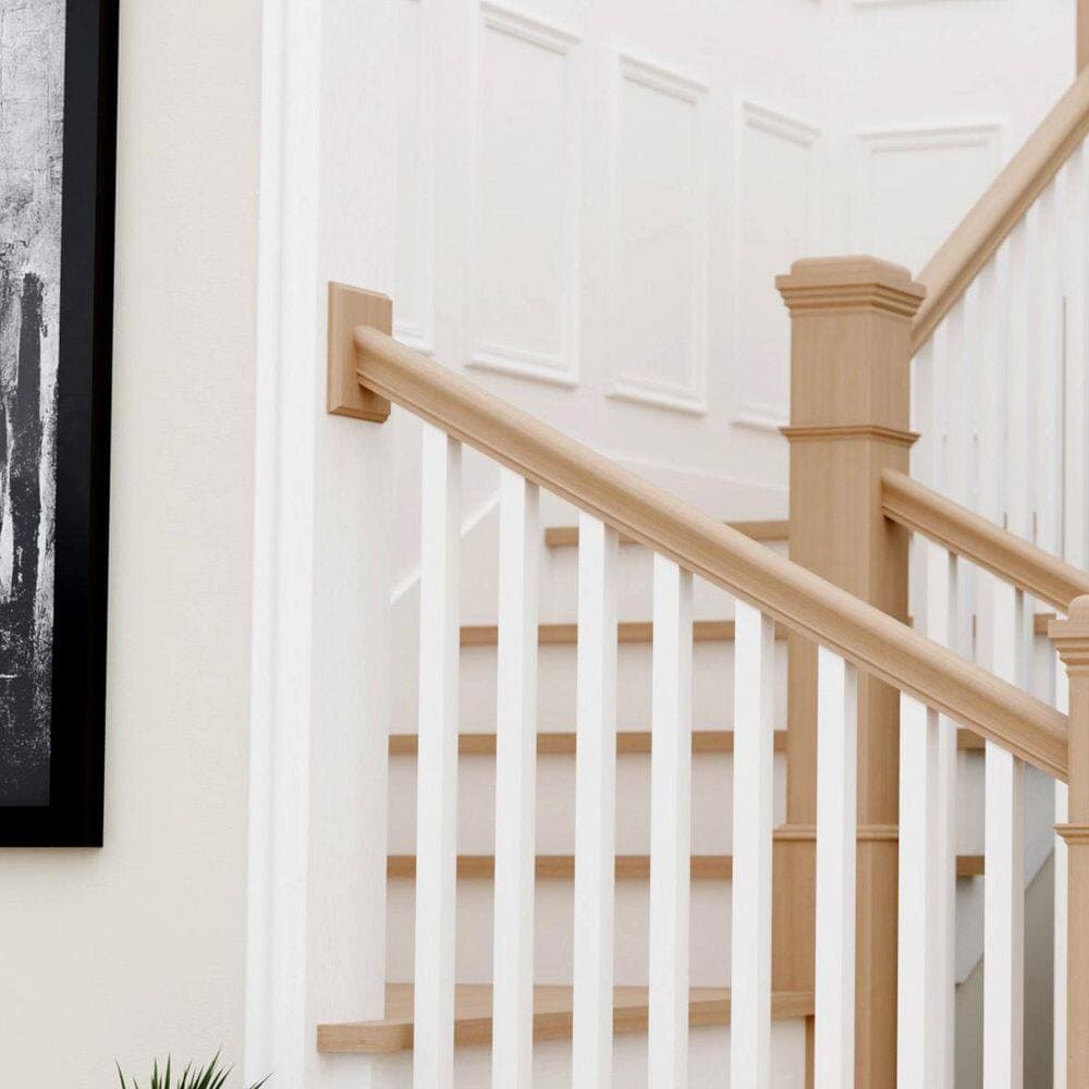 EVERMARK Stair Parts 7327 4-1/4 in. x 6 in. Unfinished White Oak Craftsman Rosette Handrail Fitting (2)