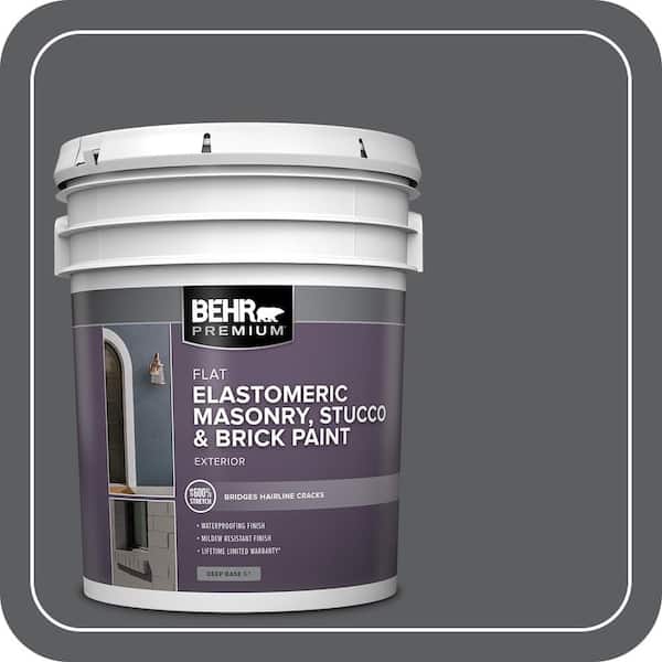 BEHR PREMIUM 5 gal. #N500-6 Graphic Charcoal Elastomeric Masonry, Stucco and Brick Exterior Paint (2)