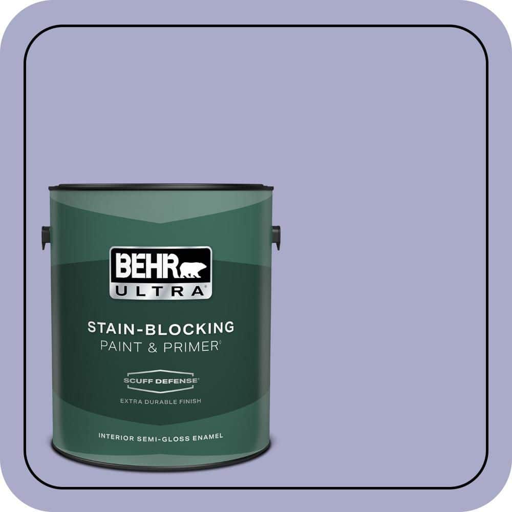 BEHR ULTRA 1 gal. #M550-4 Wisteria Blue Extra Durable Semi-Gloss Enamel Interior Paint & Primer