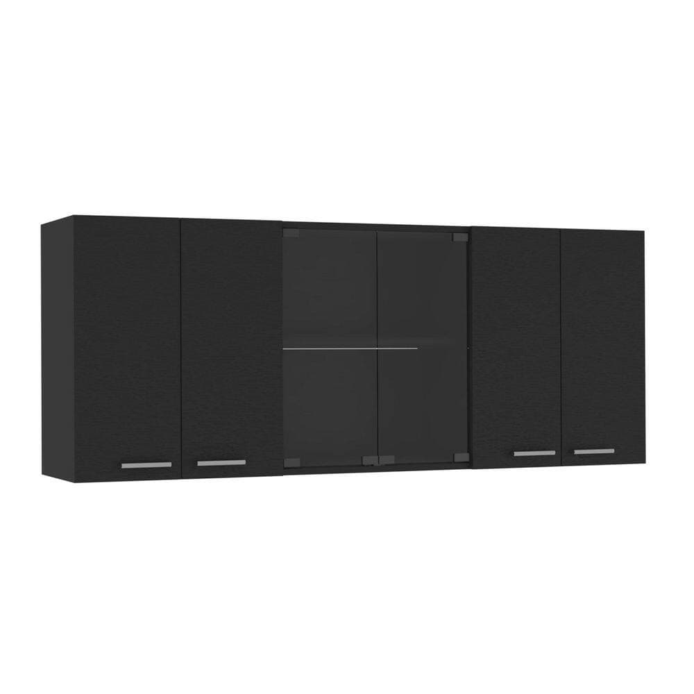 Tahanbath Classic 59.05 in. W x 12.40 in. D x 23.62 in. H Bathroom Storage Wall Cabinet in Black with 4 Interior Shelves (1)