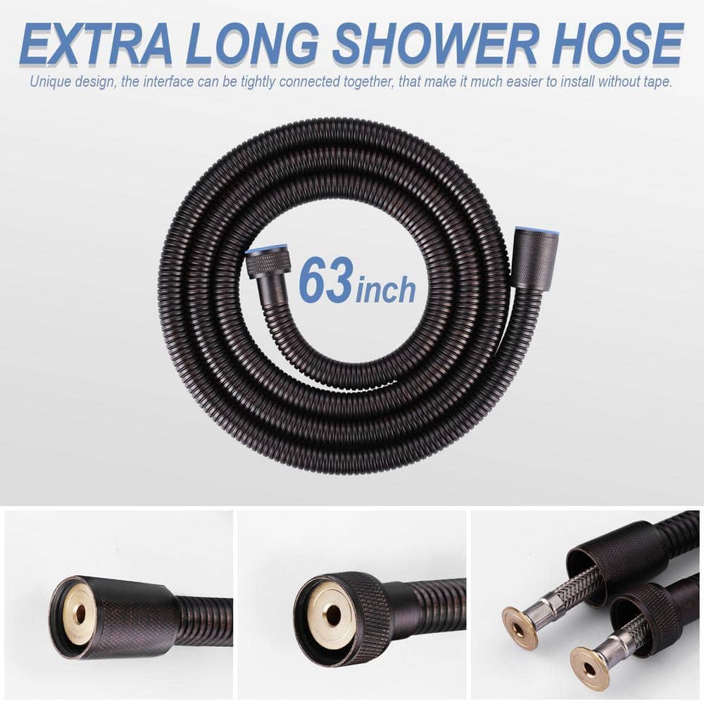 ARCORA 63 in. Stainless Steel Replacement Handheld Shower Hose in Oil Rubbed Bronze (2)
