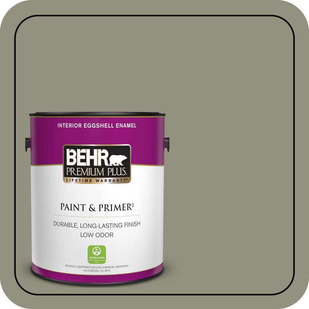 BEHR PREMIUM PLUS 1 gal. #N350-5 Muted Sage Eggshell Enamel Low Odor Interior Paint & Primer