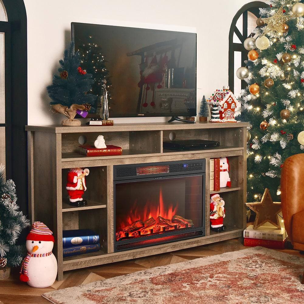 Costway 29 in. Freestanding and Recessed Direct Vent Electric Fireplace Insert Black (2)