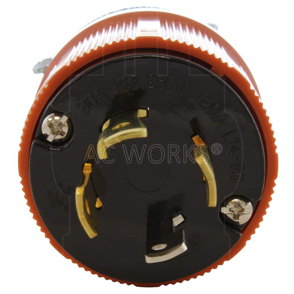 AC WORKS NEMA L14-30P 30A 125/250V 4-Prong Locking Male Plug With UL, C-UL Approval (3)