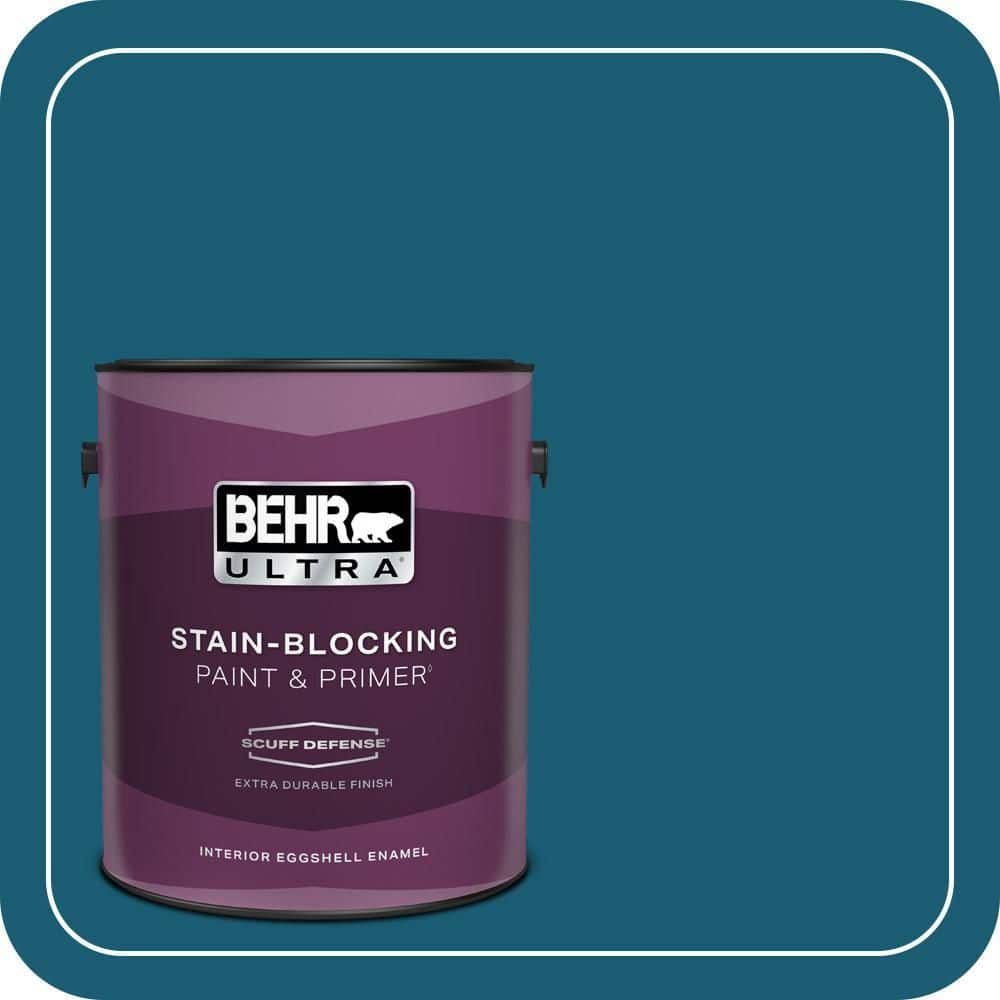 BEHR ULTRA 1 gal. #540D-7 Deep Blue Sea Extra Durable Eggshell Enamel Interior Paint & Primer