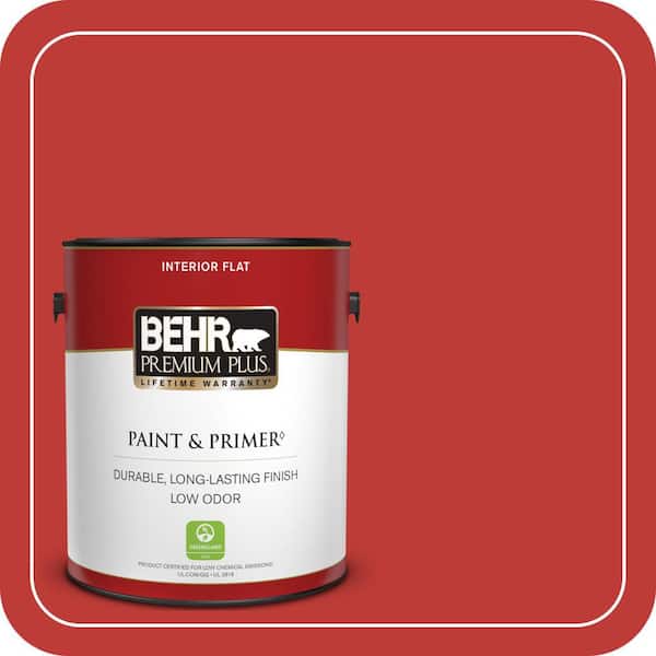 BEHR PREMIUM PLUS 1 gal. #P150-7 Flirt Alert Flat Low Odor Interior Paint & Primer (2)