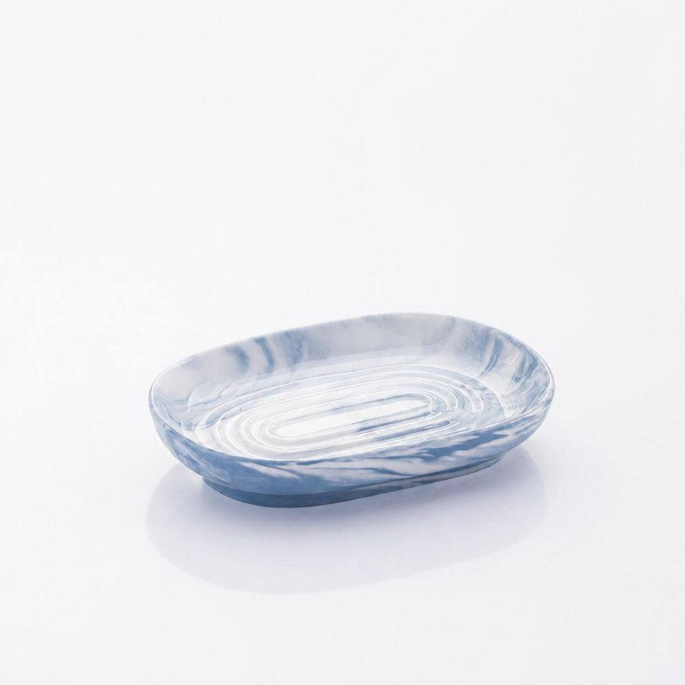 Unbranded Blue Ceramic Soap Dish with Marble Texture Decorative Bar Soap Holder for Bathroom Sink and Kitchen Use (2)